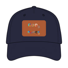 Load image into Gallery viewer, Leather Patch Baseball Cap — 'Good Vibes' Color Block Design
