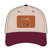 Load image into Gallery viewer, Leather Patch Baseball Cap — 'Good Vibes' Color Block Design
