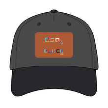 Load image into Gallery viewer, Leather Patch Baseball Cap — 'Good Vibes' Color Block Design
