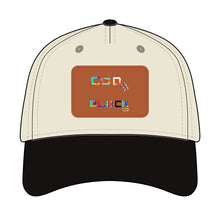 Load image into Gallery viewer, Leather Patch Baseball Cap — 'Good Vibes' Color Block Design

