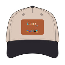 Load image into Gallery viewer, Leather Patch Baseball Cap — 'Good Vibes' Color Block Design
