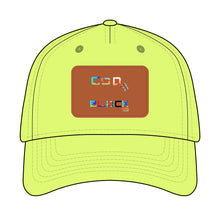 Load image into Gallery viewer, Leather Patch Baseball Cap — 'Good Vibes' Color Block Design
