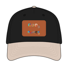 Load image into Gallery viewer, Leather Patch Baseball Cap — 'Good Vibes' Color Block Design
