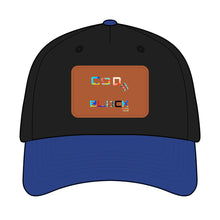Load image into Gallery viewer, Leather Patch Baseball Cap — 'Good Vibes' Color Block Design
