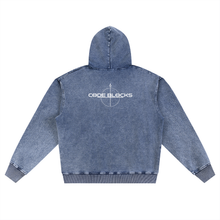 Load image into Gallery viewer, Snow Wash Oversized Zip-Up Hoodie
