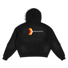 Load image into Gallery viewer, Sun Fade Boxy Detachable Fur Hoodie

