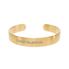 Load image into Gallery viewer, Rose Gold Engraved Cuff Bracelet — Customizable "Code Blocks" Tech-Inspired Jewelry
