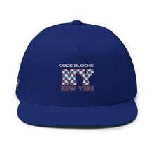 Load image into Gallery viewer, NY Floral Mosaic Embroidered Flat Bill Cap — New York Snapback Hat
