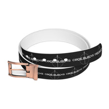Load image into Gallery viewer, Code Blocks Graphic Belt — Black Tech Patterned Belt
