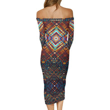 Load image into Gallery viewer, Womens Off The Shoulder Long Sleeve Elegant Wrap Dress
