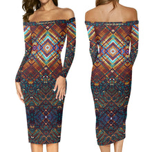 Load image into Gallery viewer, Womens Off The Shoulder Long Sleeve Elegant Wrap Dress
