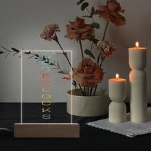 Load image into Gallery viewer, Personalized LED Acrylic Night Light and Wooden Base Table Decor
