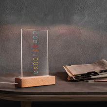 Load image into Gallery viewer, Personalized LED Acrylic Night Light and Wooden Base Table Decor
