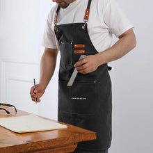 Load image into Gallery viewer, Unisex Canvas Cross Back Chef Aprons Multifunction with Large Pockets

