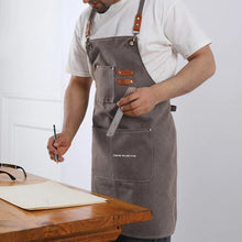 Load image into Gallery viewer, Unisex Canvas Cross Back Chef Aprons Multifunction with Large Pockets
