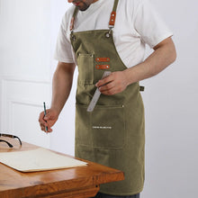Load image into Gallery viewer, Unisex Canvas Cross Back Chef Aprons Multifunction with Large Pockets
