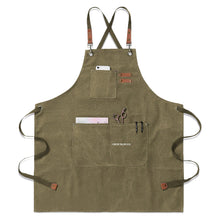 Load image into Gallery viewer, Unisex Canvas Cross Back Chef Aprons Multifunction with Large Pockets
