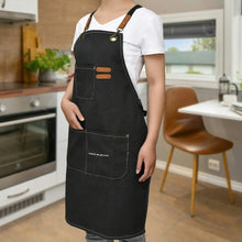 Load image into Gallery viewer, Unisex Canvas Cross Back Chef Aprons Multifunction with Large Pockets
