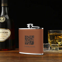 Load image into Gallery viewer, Custom Leather Wrapped Stainless Steel 6oz Flask
