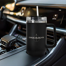 Load image into Gallery viewer, 40oz Stainless Steel Tumbler Travel Mug with Handle and Straw for Cup Holder
