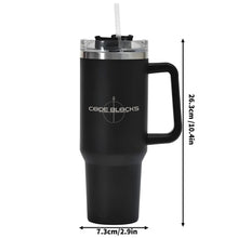 Load image into Gallery viewer, 40oz Stainless Steel Tumbler Travel Mug with Handle and Straw for Cup Holder
