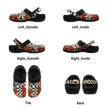 Load image into Gallery viewer, Adults Black Warm House Clog Winter Fur Lined Garden Slippers
