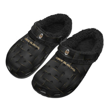 Load image into Gallery viewer, Adults Black Warm House Clog Winter Fur Lined Garden Slippers
