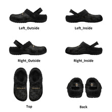 Load image into Gallery viewer, Adults Black Warm House Clog Winter Fur Lined Garden Slippers
