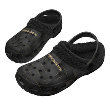 Load image into Gallery viewer, Adults Black Warm House Clog Winter Fur Lined Garden Slippers
