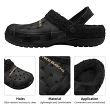 Load image into Gallery viewer, Adults Black Warm House Clog Winter Fur Lined Garden Slippers
