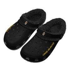 Load image into Gallery viewer, Adults Black Warm House Clog Winter Fur Lined Garden Slippers
