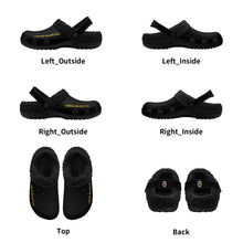 Load image into Gallery viewer, Adults Black Warm House Clog Winter Fur Lined Garden Slippers
