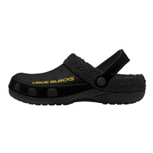 Load image into Gallery viewer, Adults Black Warm House Clog Winter Fur Lined Garden Slippers
