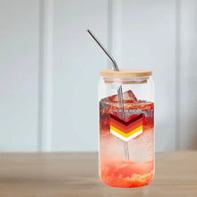 Load image into Gallery viewer, Transparent Bamboo Covered Cup 16oz Glass Cups Furniture with Straw

