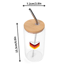 Load image into Gallery viewer, Transparent Bamboo Covered Cup 16oz Glass Cups Furniture with Straw
