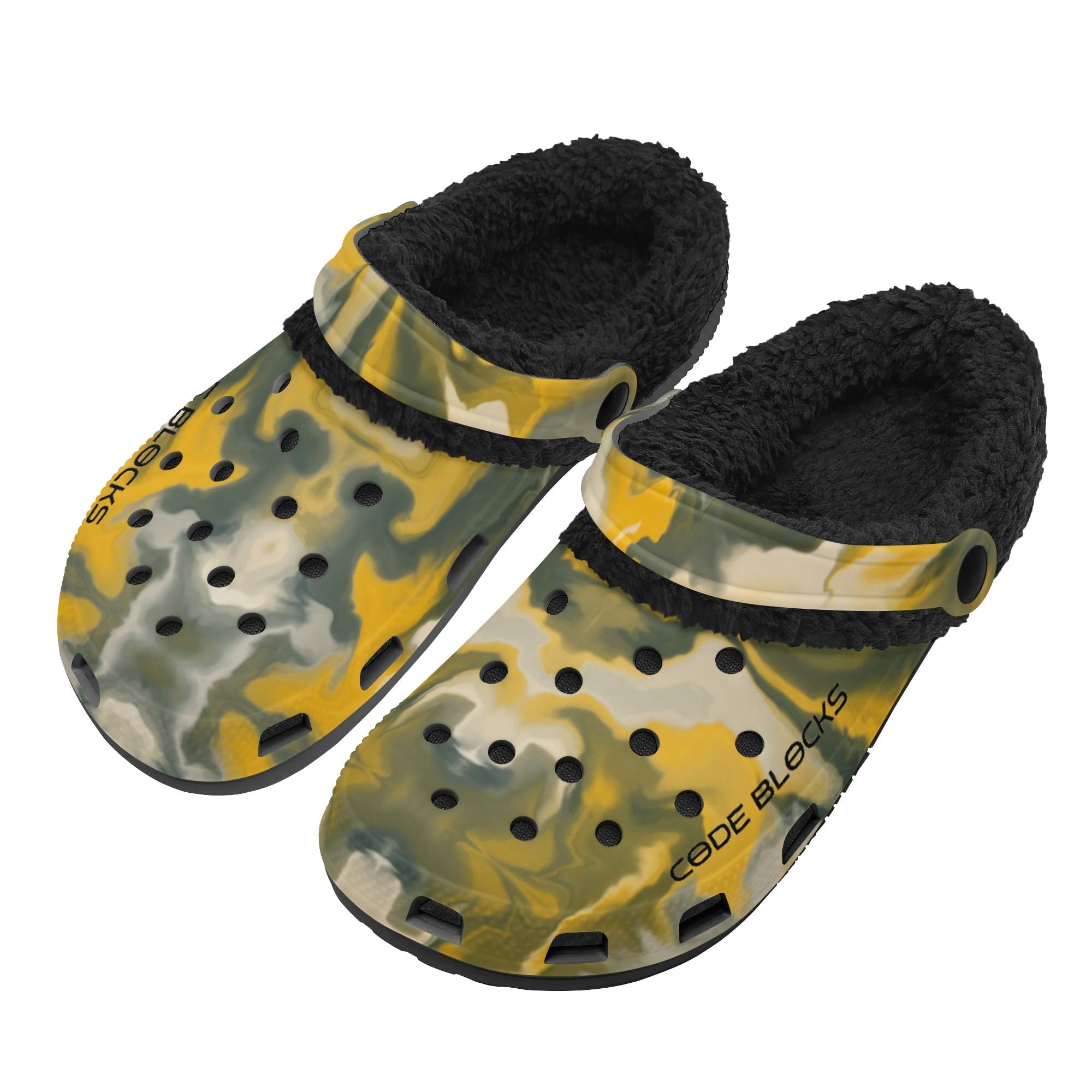 Adults Black Warm House Clog Winter Fur Lined Garden Slippers ...