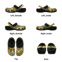 Load image into Gallery viewer, Adults Black Warm House Clog Winter Fur Lined Garden Slippers
