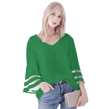Load image into Gallery viewer, Womens Loose Chiffon Blouse with Bell Sleeves
