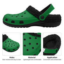 Load image into Gallery viewer, Adults Black Warm House Clog Winter Fur Lined Garden Slippers
