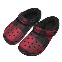 Load image into Gallery viewer, Adults Black Warm House Clog Winter Fur Lined Garden Slippers
