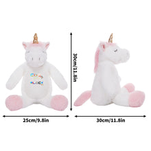 Load image into Gallery viewer, Personalized Cute Print Plush Unicorn for Birth Keepsake
