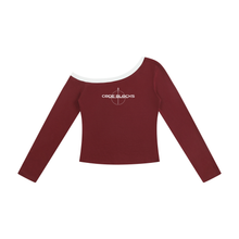 Load image into Gallery viewer, Women’s Color Block Off-the-Shoulder T-Shirt
