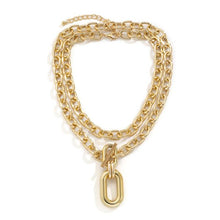 Load image into Gallery viewer, Geometric Chain Double Layer Necklace HEDTT5DEYE

