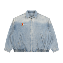 Load image into Gallery viewer, Unisex Vintage Wash Full-Zip Denim Jacket
