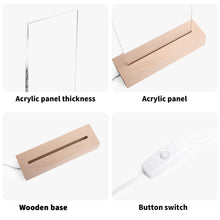 Load image into Gallery viewer, Personalized LED Acrylic Night Light and Wooden Base Table Decor
