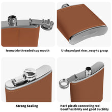 Load image into Gallery viewer, Custom Leather Wrapped Stainless Steel 6oz Flask
