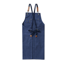 Load image into Gallery viewer, Unisex Canvas Cross Back Chef Aprons Multifunction with Large Pockets
