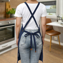 Load image into Gallery viewer, Unisex Canvas Cross Back Chef Aprons Multifunction with Large Pockets
