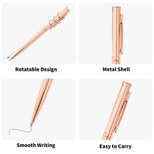 Load image into Gallery viewer, Personalized 6 Pack Rose Gold Ballpoint Pen with Engraved Name and Logo
