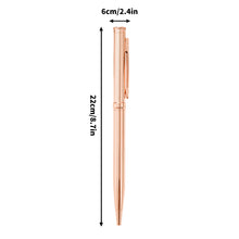 Load image into Gallery viewer, Personalized 6 Pack Rose Gold Ballpoint Pen with Engraved Name and Logo
